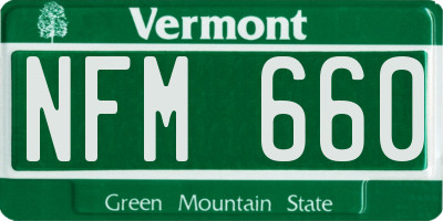VT license plate NFM660