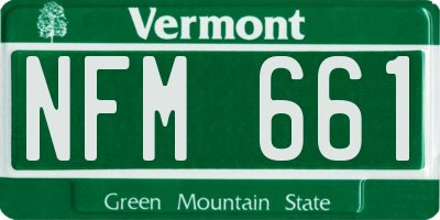 VT license plate NFM661