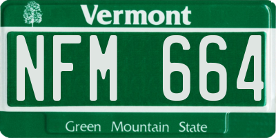 VT license plate NFM664