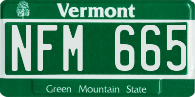 VT license plate NFM665
