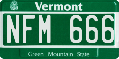 VT license plate NFM666