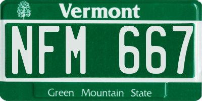 VT license plate NFM667