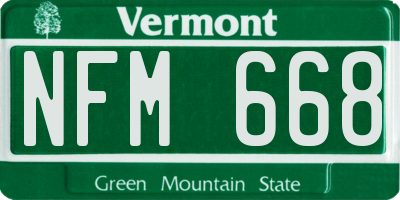 VT license plate NFM668