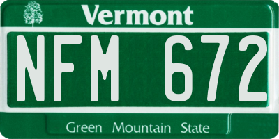VT license plate NFM672