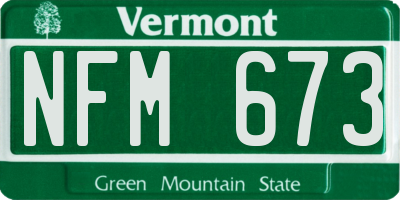 VT license plate NFM673