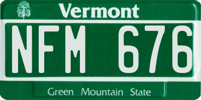 VT license plate NFM676