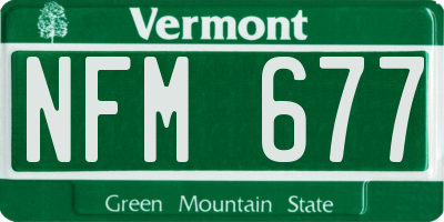 VT license plate NFM677