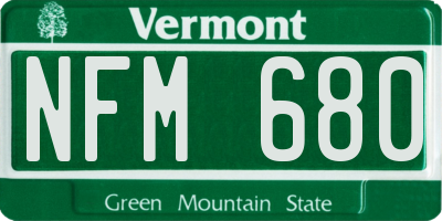 VT license plate NFM680