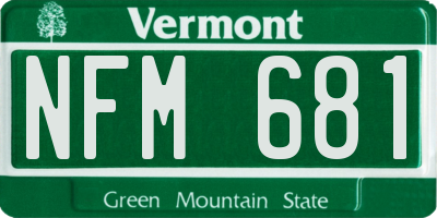 VT license plate NFM681