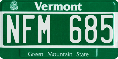 VT license plate NFM685