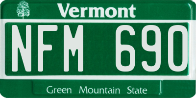 VT license plate NFM690
