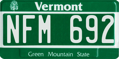 VT license plate NFM692