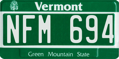 VT license plate NFM694