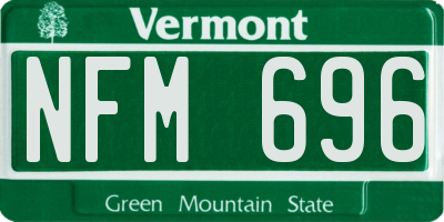 VT license plate NFM696