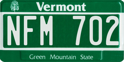 VT license plate NFM702