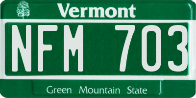 VT license plate NFM703