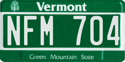 VT license plate NFM704