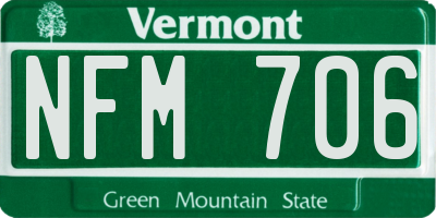 VT license plate NFM706