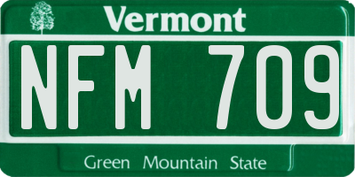 VT license plate NFM709