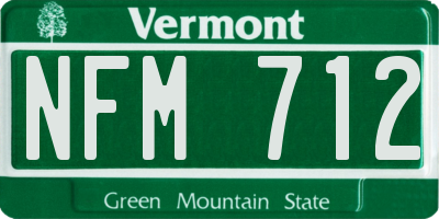 VT license plate NFM712