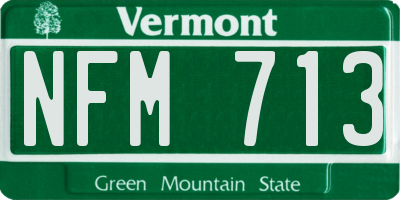 VT license plate NFM713