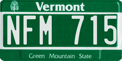 VT license plate NFM715