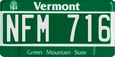 VT license plate NFM716