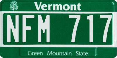 VT license plate NFM717