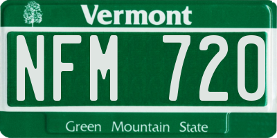VT license plate NFM720