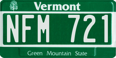 VT license plate NFM721
