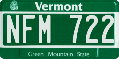 VT license plate NFM722