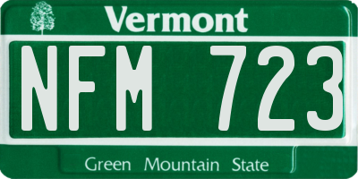 VT license plate NFM723