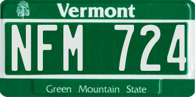 VT license plate NFM724