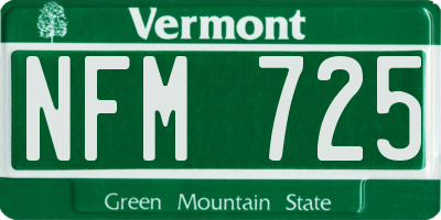 VT license plate NFM725