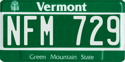 VT license plate NFM729