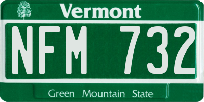 VT license plate NFM732