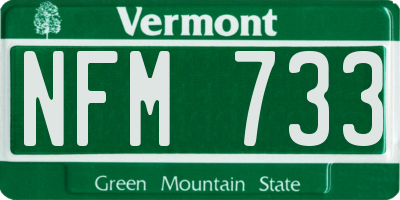 VT license plate NFM733
