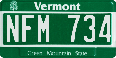 VT license plate NFM734