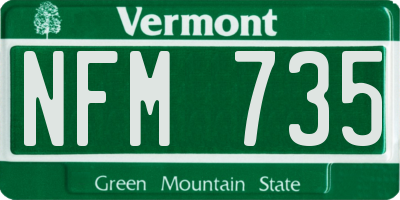 VT license plate NFM735