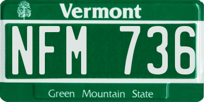 VT license plate NFM736