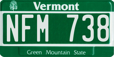 VT license plate NFM738