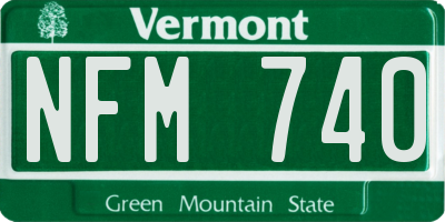 VT license plate NFM740