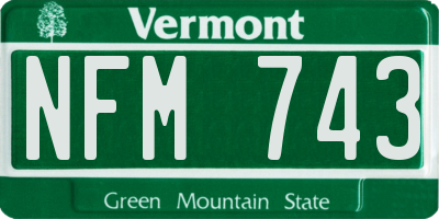 VT license plate NFM743