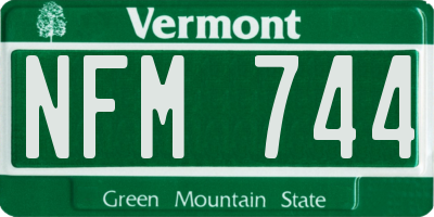 VT license plate NFM744