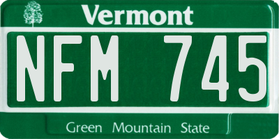 VT license plate NFM745