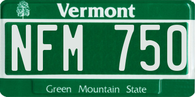 VT license plate NFM750