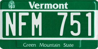 VT license plate NFM751