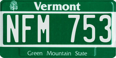 VT license plate NFM753