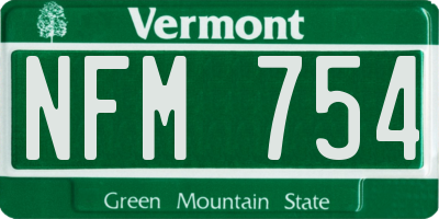 VT license plate NFM754