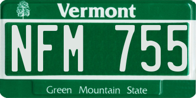 VT license plate NFM755